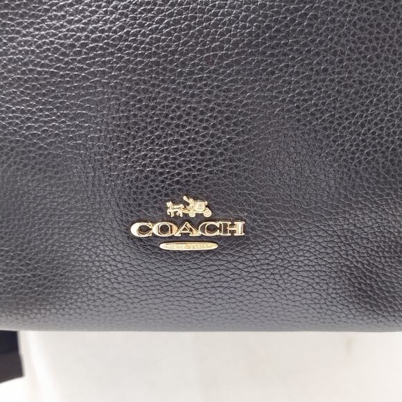 Coach Black Pebbled Leather Zipper Pocket Top Handle Backpack main image 9